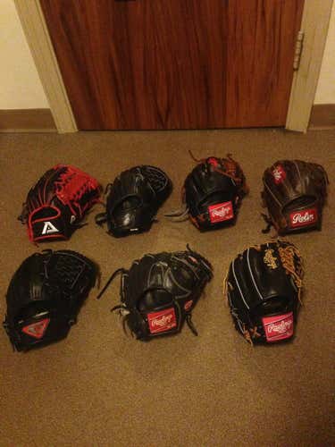 Rawlings, Akadema, Rolin, TPX, and Nike Gloves
