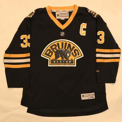 Reebok Boston Bruins Third Jersey Chara Black Youth L/XL Nearly New