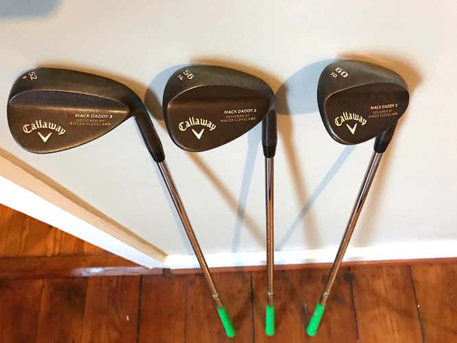 Callaway Mack Daddy 2 Raw Slate RH 52°,  56°, & 60° Wedge Set