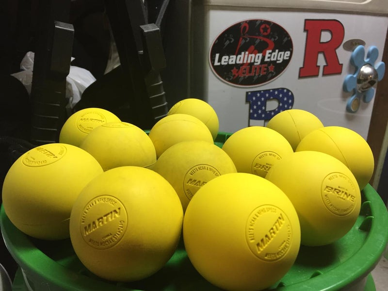 6 Brine / 6 Martin Yellow used lacrosse balls