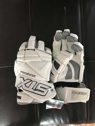 White Surgeon lacrosse gloves