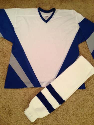 SET:  ATHLETIC SEWING INC. Vintage All-Star Replica (No Logo) Ice Hockey Jersey, Adult