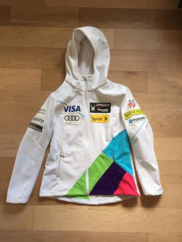 White and Rainbow Women's US Ski Team Jacket