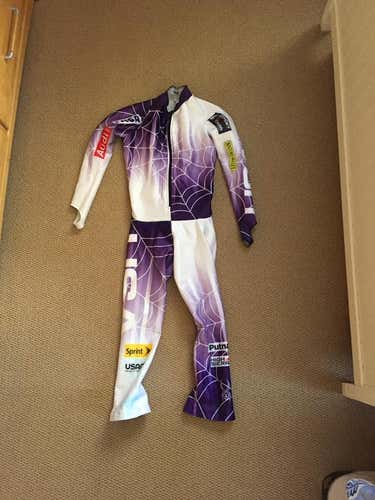 White and Purple US Ski Team Speed Suit