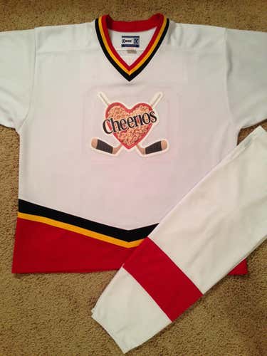 SET:  ++ RARE ++ KOBE ‘CHEERIOS’ Logo Ice Hockey Jersey, Adult Size XL and matching FIRSTSTAR Pro...