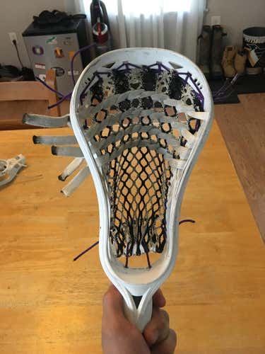 Used Strung Brine Lacrosse Head With Box Lacrosse Style Pocket