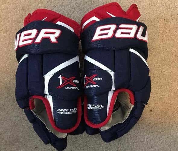 Bauer Vapor 1X Pro 14" Hockey Gloves Navy Red White