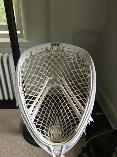 STX Strung White Shield Goalie Lacrosse Head