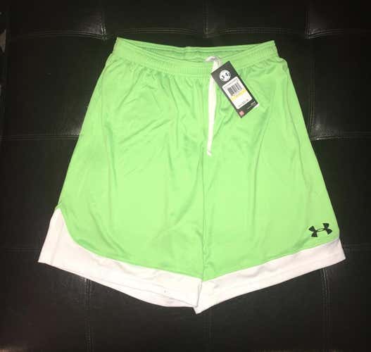 Brand New Under Armour Men's Medium Lacrosse Shorts Lime Green with tags