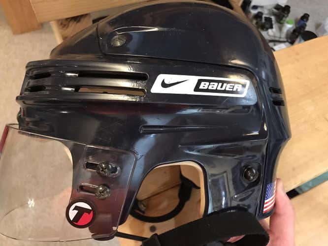 Navy Nike Bauer 4500L helmet w/ Tron Visor