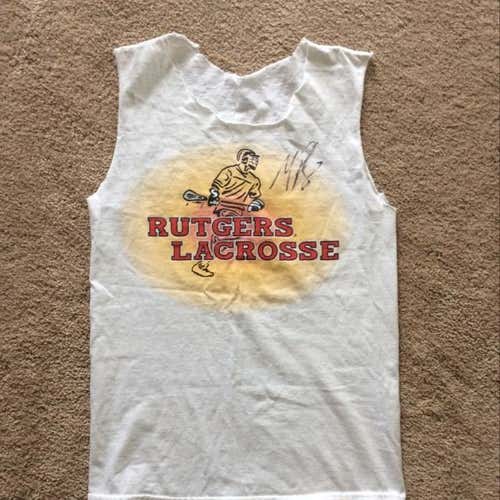 Rutgers Lacrosse Shirt signed by Mikey Powell