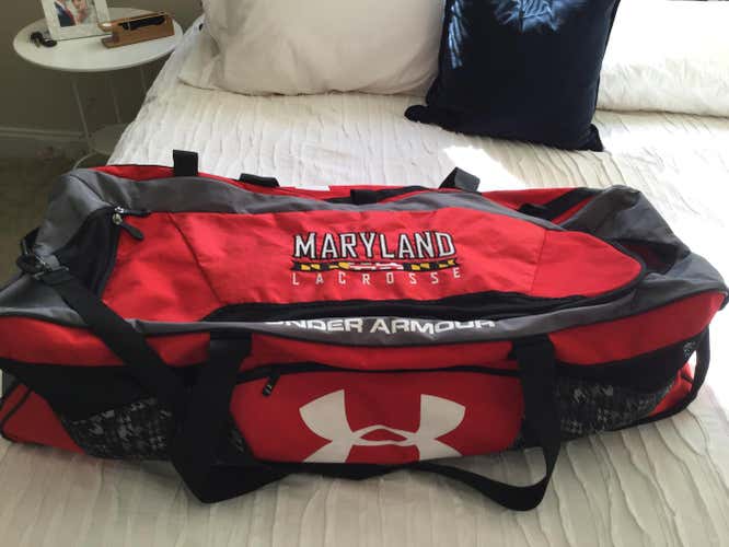 Official Maryland Lacrosse Under Armour game used gear bag.