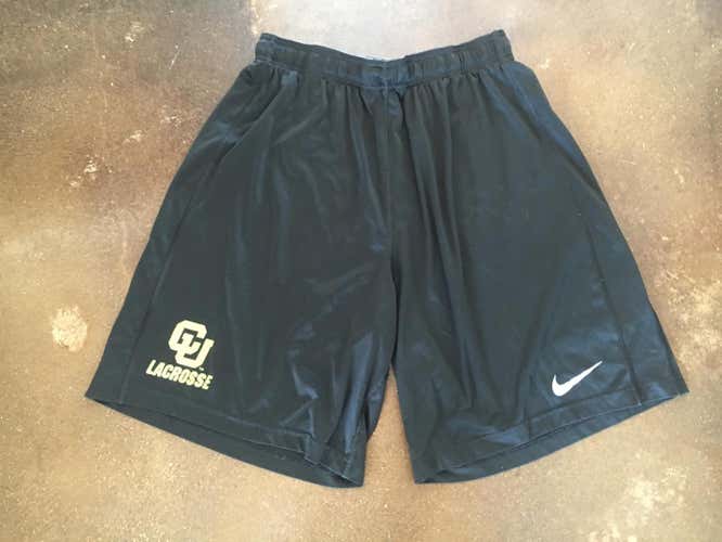 Nike Dri Fit CU University of  Colorado Size Men's XL Lacrosse Shorts Black