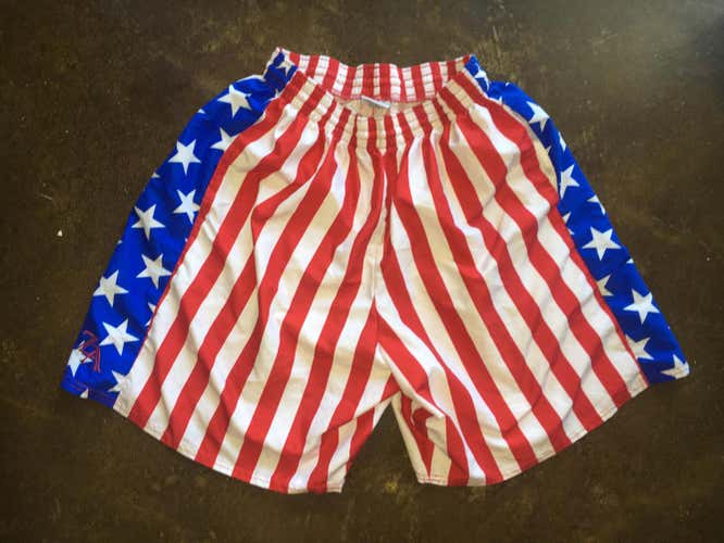 Zebra Lacrosse Apparel Shorts Team USA Generic Flag Size Men's XL Military ARMY NAVY AIR FORCE