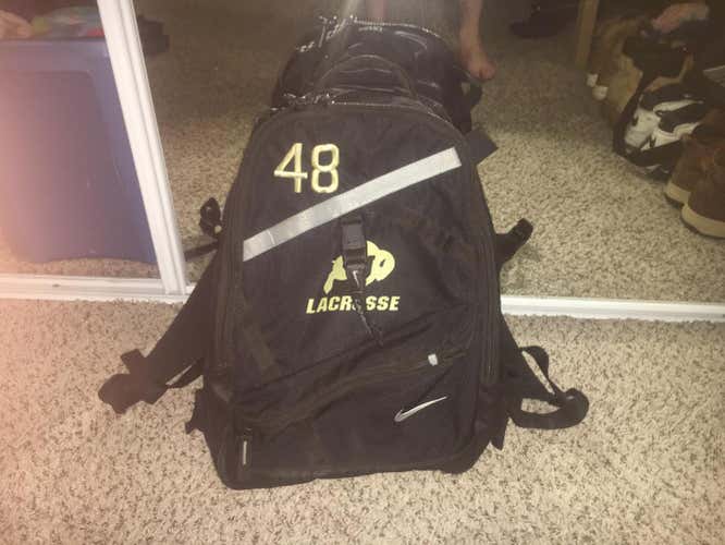 CU University of Colorado Lacrosse #48 Player's Backpack Nike (damaged/repaired front pocket) Gea...