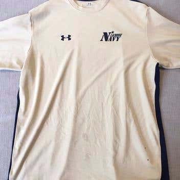 Team Issued Navy Lacrosse Game Worn Under Armour Shooting Shirt