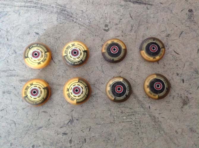 Whole set of Rink Rat Hornet split wheels :black/white