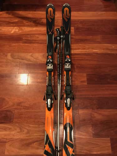 Mens K2 Apache Crossfire Skis with Poles