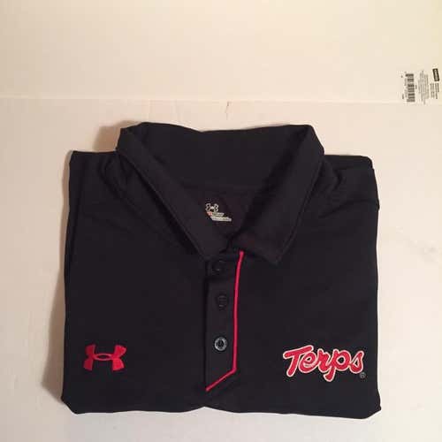 Under Armour Mens Maryland Terps Polo Golf Shirt Sz XL