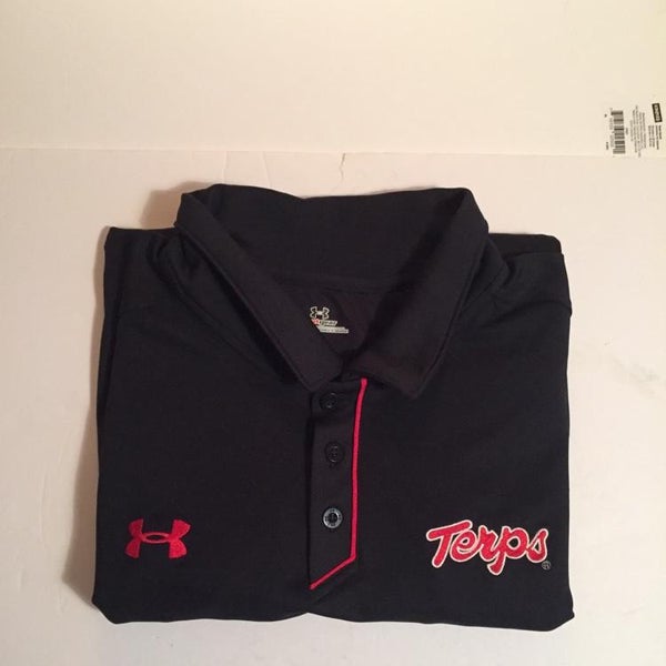 Under Armour Mens Maryland Terps Polo Golf Shirt Sz XL