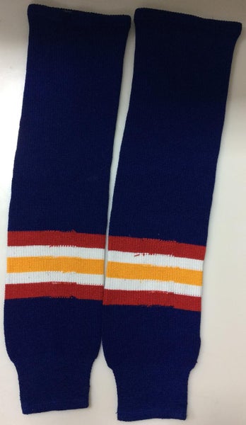 CCM Traditional Knit Pro Stock Hockey Socks Norfolk Admirals Blue / White