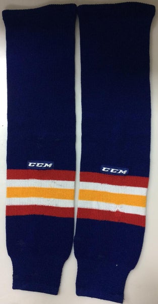 CCM Traditional Knit Pro Stock Hockey Socks Norfolk Admirals Blue / White