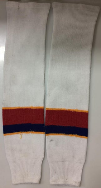 CCM Traditional Knit Pro Stock Hockey Socks Norfolk Admirals Blue / White