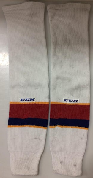 CCM Traditional Knit Pro Stock Hockey Socks Norfolk Admirals Blue / White