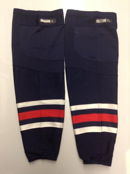 CCM REEBOK EDGE CUSTOM PRO STOCK HOCKEY SOCKS COLUMBUS BLUE JACKETS