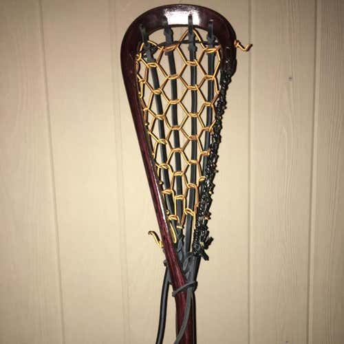 Custom 1 of 1 cherry lefty wooden stick Mohawk Lacrosse