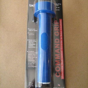 2 BLUE TACKI MAC HOCKEY RUBBER GOALIE GRIPS