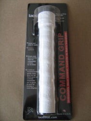 2 White TACKI MAC RIBBED COMMAND GRIPS RUBBER