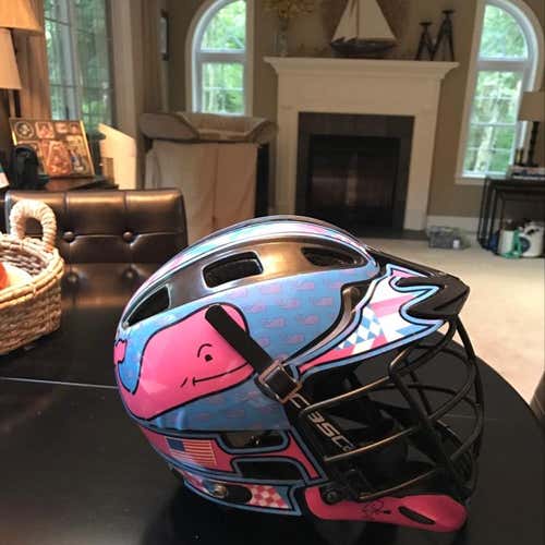 Cascade Youth Helmet With Pink Whales Wrap