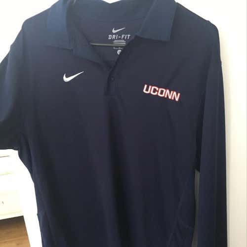Uconn Hockey Long Sleeve Golf Polo, Dri Fit