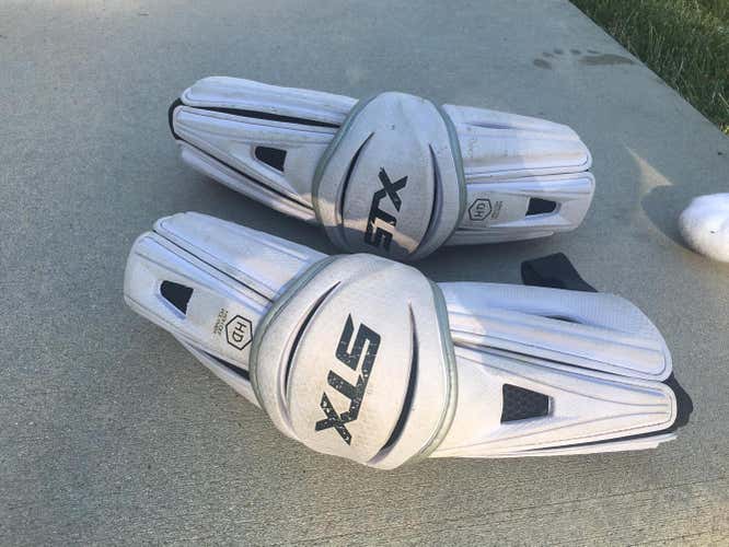 Very Used White STX Stallion Arm Pads
