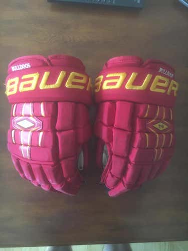 Ferris State Bulldogs Bauer Nexus 1000 Pro Stock Custom Hockey Gloves 14"