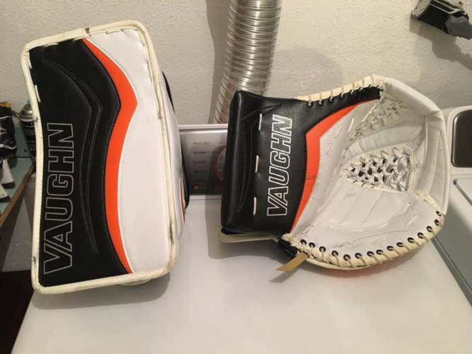 Vaughn Vision 9580 glove, Vaughn V6 2200 blocker