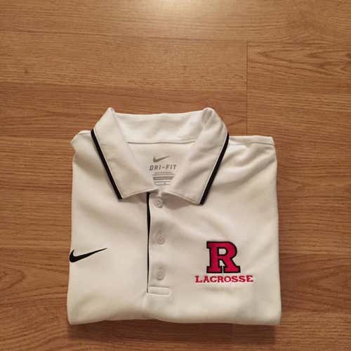 Nike Rutger Mens Lacrosse Polo Golf Shirt Sz Medium
