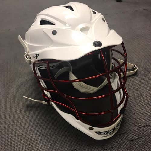 White CPX R With Chrome Red Face mask
