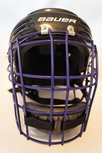 "New" Bauer Adult Helmet with Purple Maximum Lacrosse Box Facemask