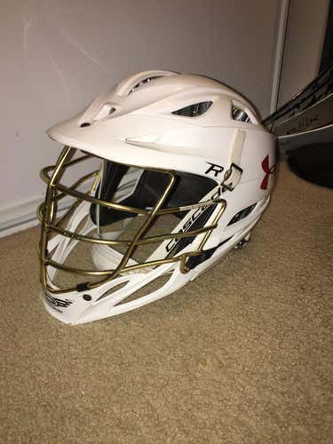 White Cascade R with Gold Chrome Facemask