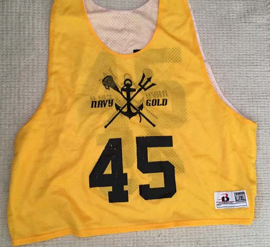 NAVY GOLD-San Diego Navy Lacrosse Club Jersey #45 Size L/XL