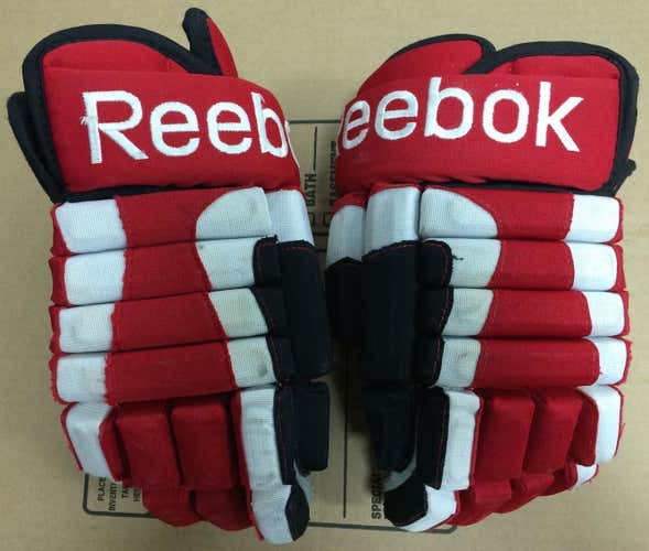 Reebok 852 4 Roll 14" Pro Stock Hockey Gloves Carolina Gleason 2531