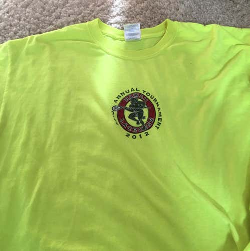 Hawaii Lacrosse Invitational Ref/Staff Shirt, Size Large, Cotton, Neon Yellow