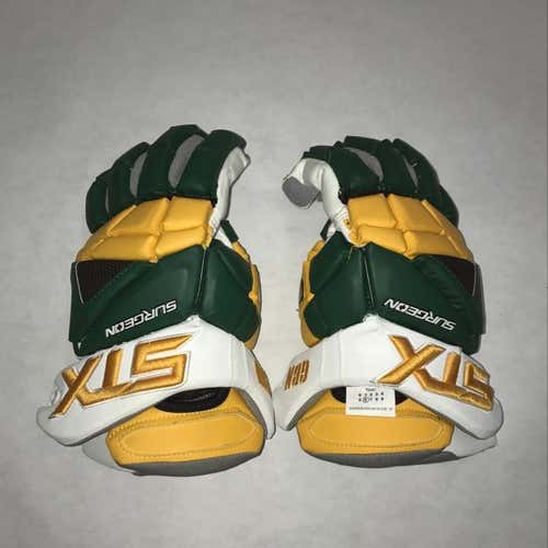 Stx Surgeon Gloves Green Yellow and White with GBN Logo
