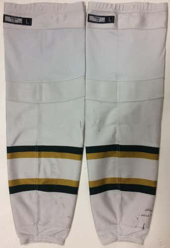 USED Reebok Edge Pro Stock Hockey Socks Dallas Stars White, Gold, Green