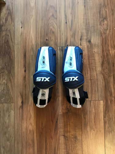 Brand New STX Stallion 500 Navy/White/Grey Arm Guards Size Large
