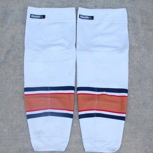 NEW Reebok Edge Pro Stock Hockey Socks Edmonton Oilers White XL+