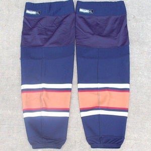 NEW Reebok Edge Pro Stock Hockey Socks Edmonton Oilers Navy Blue XL 3012