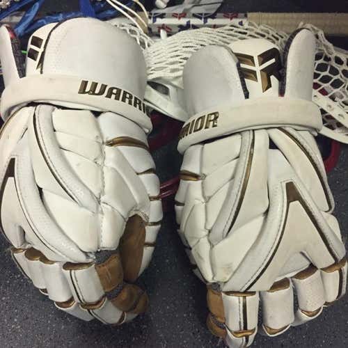 Warrior Rabil Evo White/Gold Great Condition Gloves